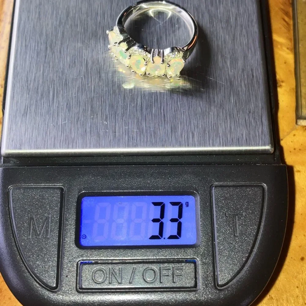 Natural Ethiopian Opal Sterling Silver Ring Size 5.75